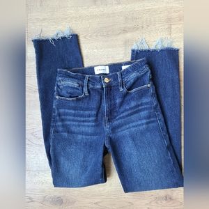 Frame Le High straight raw hem cropped jeans Size 25 EUC